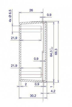 Obudowa 47x66, h=38mm z mocowaniem, Z24U