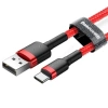 Kabel USB do USB-C 3m, szybkie ładowanie QC3.0 2A, nylonowy oplot, czerwony, Baseus