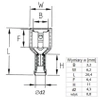 Konektor płaski żeński w pełnej izolacji 2.8mm 0.8mm 1.5-2.5mm² - końcówka kablowa z tulejką miedzianą SGE
