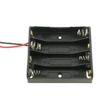 Koszyk baterii AAA x4 płaski z przewodami