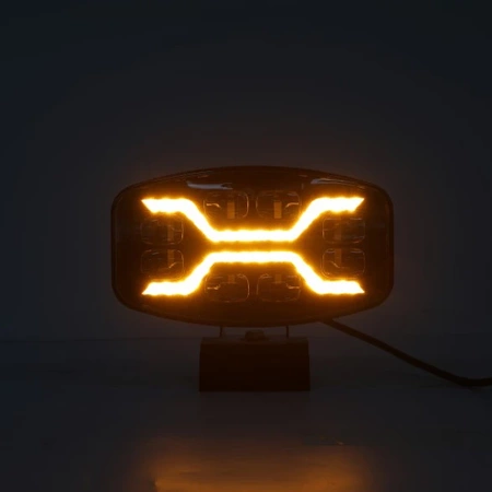 Reflektor drogowy LED samochodowy, 3 funkcje: pozycyjne, drogowe, ostrzegawcze strobo, 54W, 72 LED, L3436
