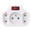 Rozgałęźnik sieciowy 230 V, 3 gniazda, 10 A, z włącznikiem, biały, EMOS P0029