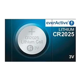 Bateria CR2025 3 V litowa, ogniwo guzikowe Ø20 × 2,5 mm, 150 mAh, everActive