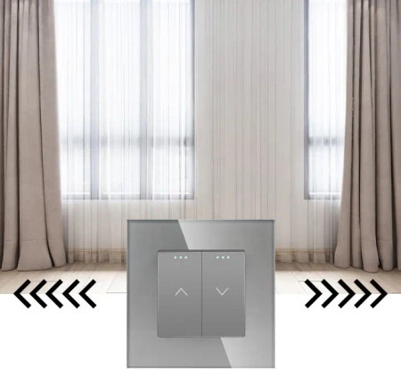 Moduł - Włącznik żaluzjowy / roletowy - szary - Tawoia Glass