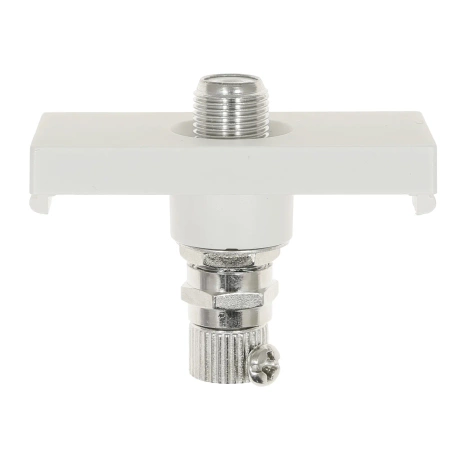 Moduł 1/2 - gniazdo antenowe SAT (typ F) - biały - kompatybilny z ramkami Tawoia Glass