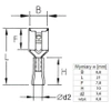 Konektor płaski żeński izolowany 6.3mm 0.8mm 0.5-1.5mm² - końcówka kablowa z tulejką miedzianą SGE