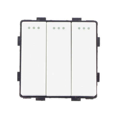 Włącznik światła szklany potrójny - biały - Tawoia Glass