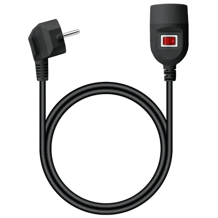 Przedłużacz 3m, 1 gniazdo z wyłącznikiem, 2300W, PS63 czarny