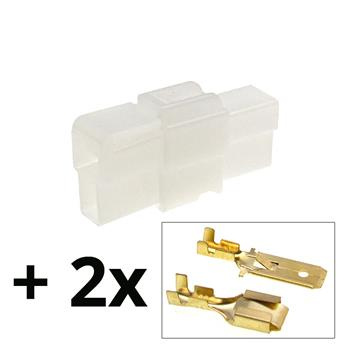 Komplet samochodowego złącza E+J 2-torowego z obudowami i konektorami 6,3 mm