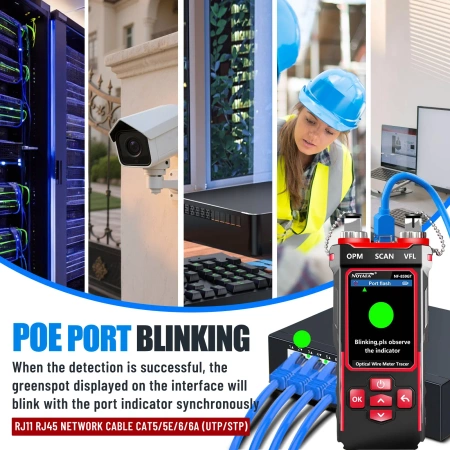 Profesjonalny tester kabli Ethernet i światłowodowych z funkcjami VFL, OPM, PoE oraz zaawansowaną diagnostyką NOYAFA NF-859GT