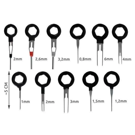 Klucze (wyjmaki) do demontażu PIN'ów - wypychacze rurkowe + klucze - zestaw 11 sztuk