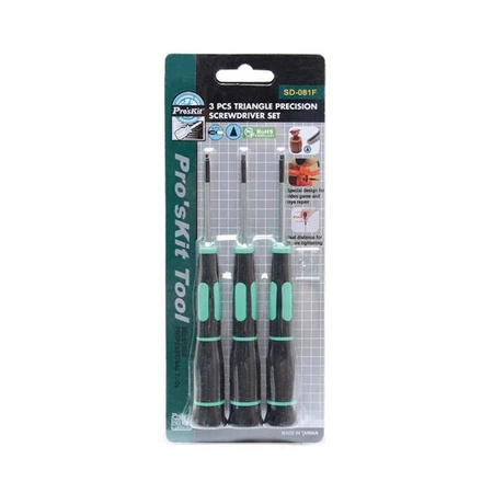 Zestaw wkrętaków precyzyjnych: trójkąt TA20, TA23, TA27, Proskit SD-081F