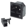 Gniazdo zasilania 230V IEC 10A, męskie z miejscem na bezpiecznik, RF-2004