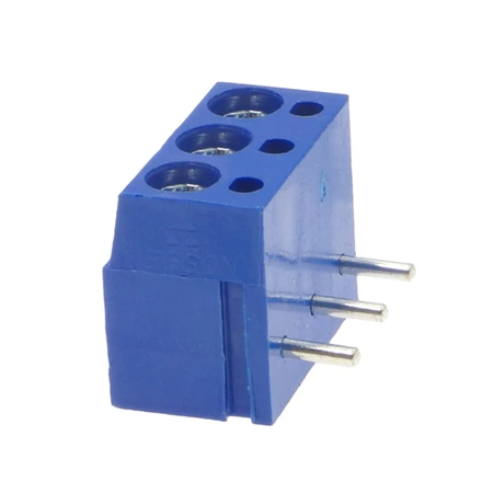 Złącze śrubowe 3 pola, raster 5, h=9mm kątowe DG300