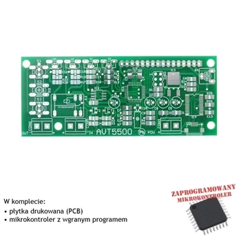 Miernik pojemności akumulatorów, PCB i mikroprocesor do projektu AVT5500