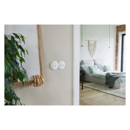 Włącznik schodowy dźwigniowy, okrągły, biały, podtynkowy, 10 A, Vintage Loft