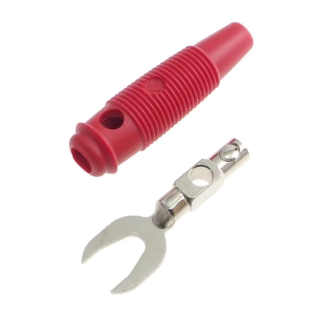 Widełki kablowe rozwarcie 7.1mm, z otworem poprzecznym 4mm, czerwony