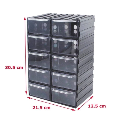 Magazynek szufladkowy modułowy - 10 szufladek, Konger PP210