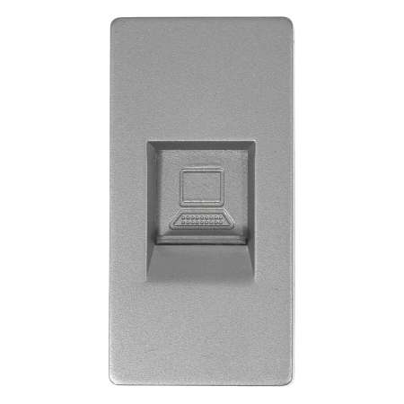 Moduł 1/2 - gniazdo RJ45 Ethernet Cat6 - szary - kompatybilny z ramkami Tawoia Glass