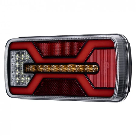 Lampa tylna LED do przyczepy, X-SPIDER 1, 4 funkcje: pozycyjne, kierunkowskaz, stop, odblask, 69 LED, IP67, L2427