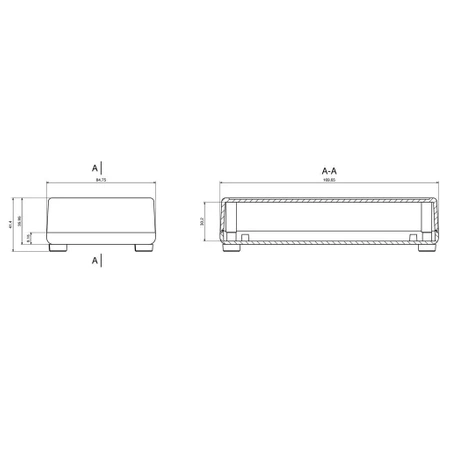 Obudowa uniwersalna Z38, 84,8 × 169,7 × 36 mm, ABS, czarna, z panelami bocznymi, Kradex