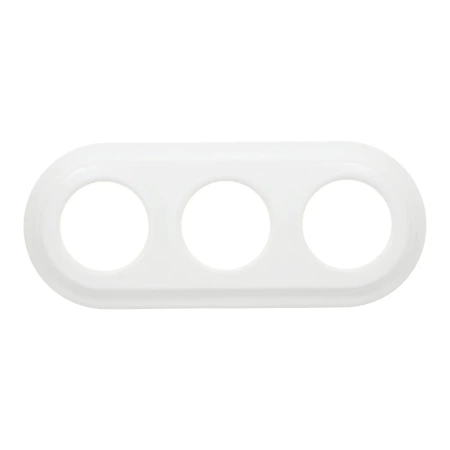 2x Gniazdo elektryczne okrągłe + Gniazdo USB A+C 4A z ramką potrójną, białe, montaż podtynkowy, Ceramic Loft