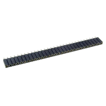 Gniazdo goldpin jednorzędowe, 30 pin, raster 2,54 mm, precyzyjne, łamane