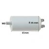 Kondensator rozruchowy EPERS CBB60 12uF 450VAC do silnika, 4 konektory, 35x65mm