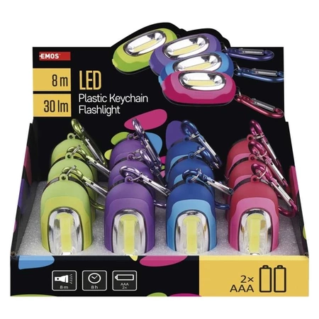 Brelok z latarką LED, 2 × AA, karabińczyk, EMOS P3887