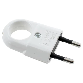 Wtyczka płaska 250 V 2,5 A z uchwytem, biała, model WT-2C, kod WTP2C-BIAŁY