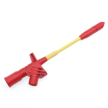 Chwytak igiełkowy 162mm z gniazdem 4mm, czerwony