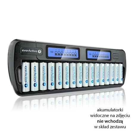 Ładowarka akumulatorów 16x AA/AAA, everActive NC-1600