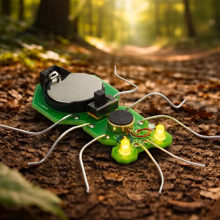 ROBO-BUG DIY - Zielony wędrujący robaczek LED do zlutowania