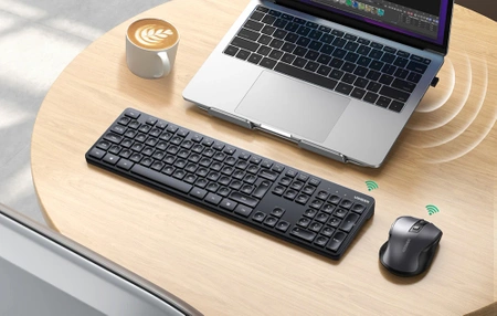 Zestaw bezprzewodowy: klawiatura i mysz ergonomiczna 2,4 GHz, 4000 DPI, UGREEN MK006