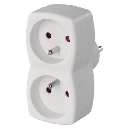 Rozgałęźnik sieciowy 230 V, 2 gniazda, 10 A, biały, EMOS P0028N