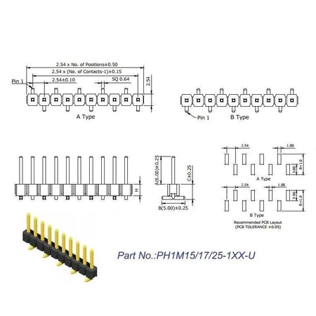 Listwa kołkowa 1x40 SMD