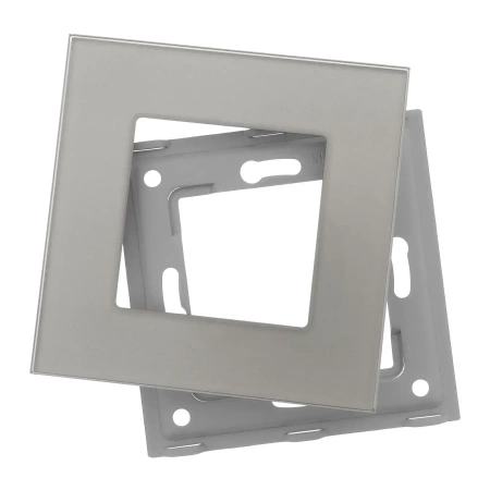 Lampka schodowa LED 230V 1.5W z czujką ruchu - szklana ramka - szary - Tawoia Glass