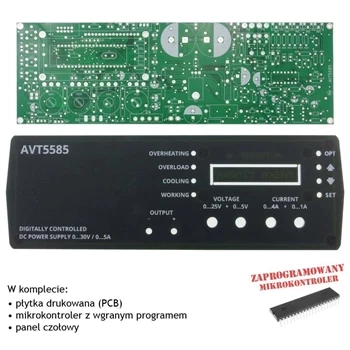 Zasilacz laboratoryjny 0-30V 5A - PCB i mikroprocesor do projektu AVT 5585