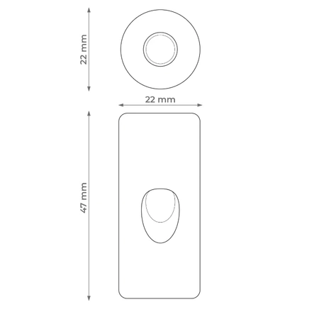 Uchwyt kabla ceramiczny 20x45mm, natynkowy czarny Ceramic Loft
