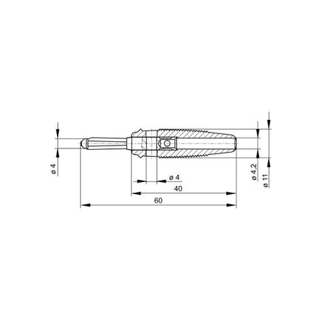 Wtyk izolowany 4mm z otworem 4mm, lutowany 30A, zielony Buela 30
