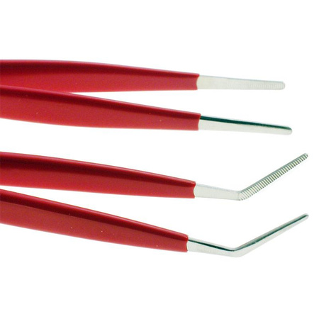 Zestaw 2 pęset (prosta + wygięta) 145mm