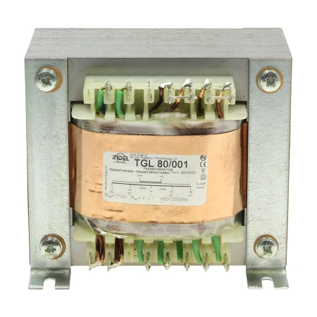Transformator głośnikowy Indel TGL 80/001, 80 W, 0,77 kΩ/4 Ω, Push-Pull