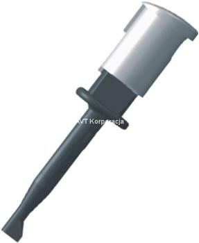 Chwytak haczykowy miniaturowy klips 48mm, lutowany, czarny