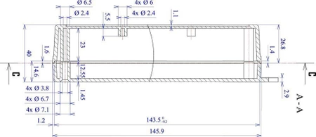 Obudowa 75x146, h=40mm jasnoszara, Z52UJ