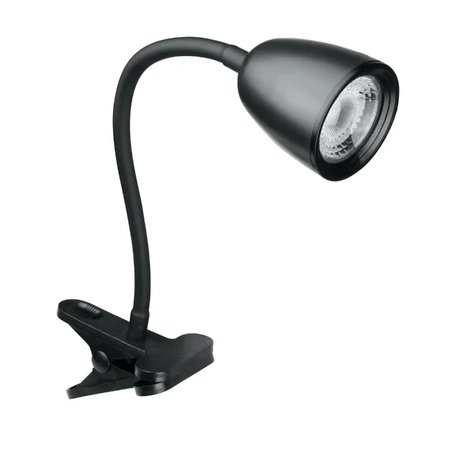 Lampka LED z klipsem czarna, 4W, 320lm, zasilanie 230V