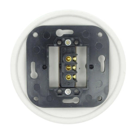 Włącznik światła schodowy z ramką, ceramiczny, montaż podtynkowy, kolor biały Ceramic Loft