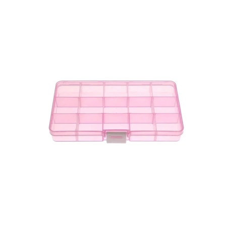 Organizer 17.5x10x2.2cm, 15 przegródek, różowy