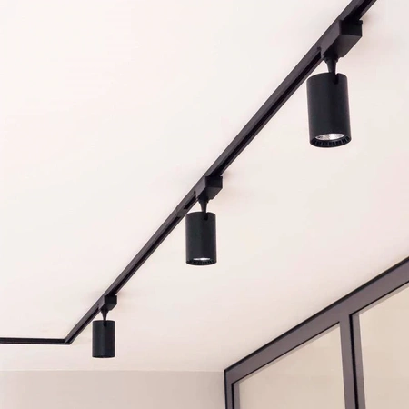 Zestaw oświetlenia szynowego: 4 reflektory LED 15W, 2m szyny + akcesoria, biały