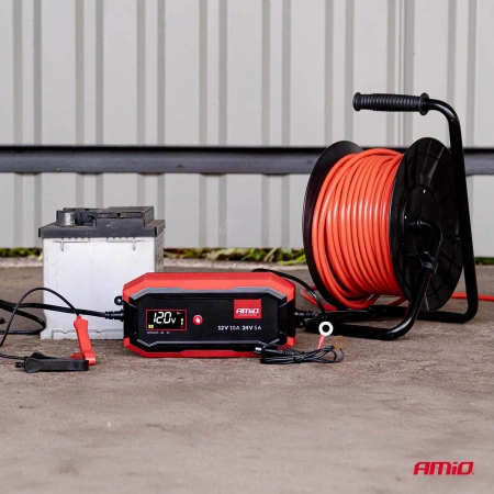 Prostownik cyfrowy AGM GEL STD LiFePo4 max 10A 6/12V PRO AMIO-04528