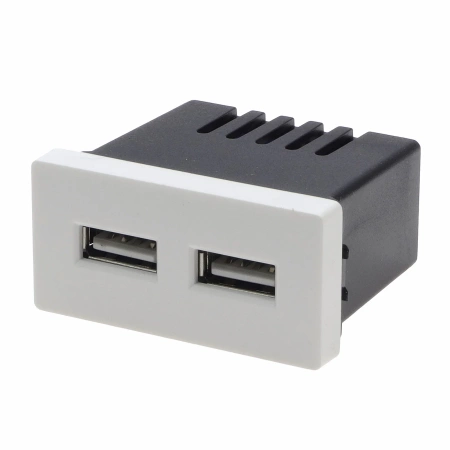 Ładowarka USB 2.4A, 2x USB biały, moduł 1/2 do ramki Tawoia Glass
